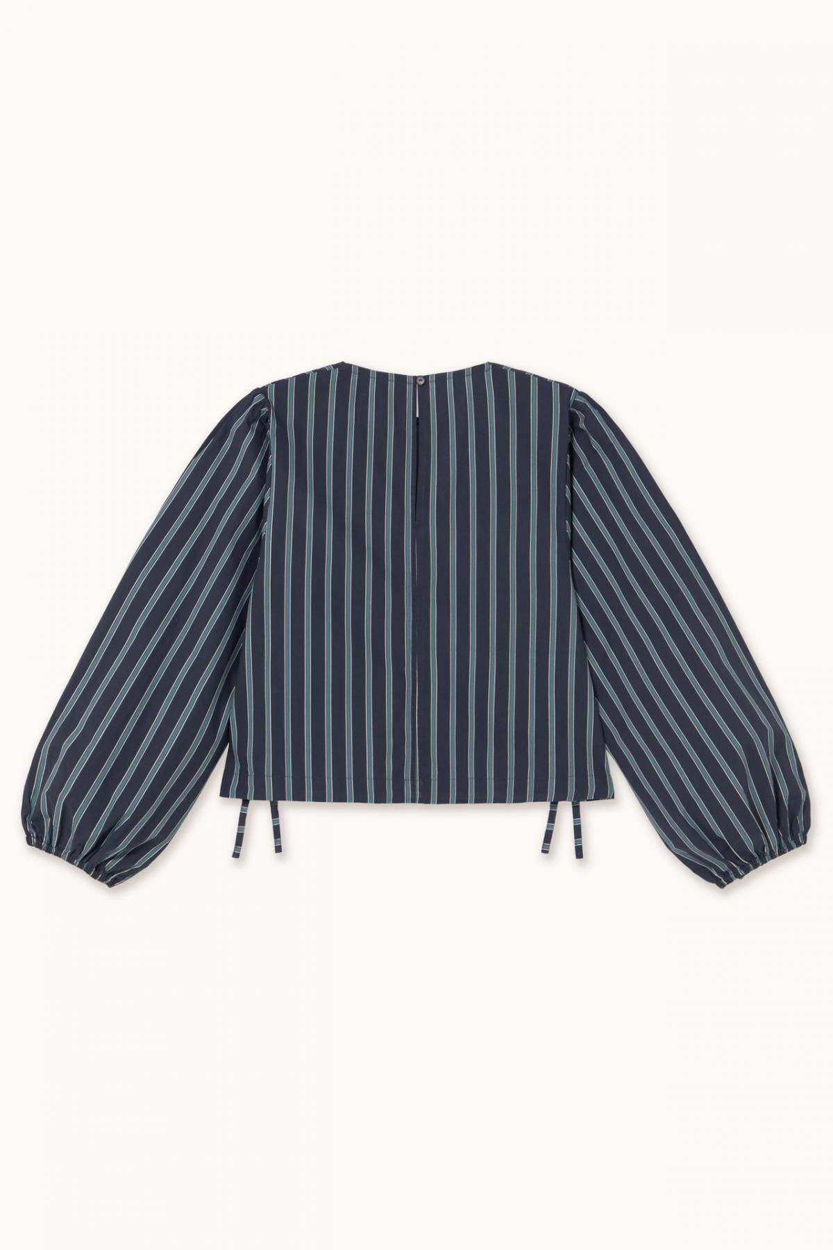 타이니코튼 네이비 스트라이프 퍼프소매 크롭 블라우스 AW25-630107 ONE COLOR - 상세 이미지 2