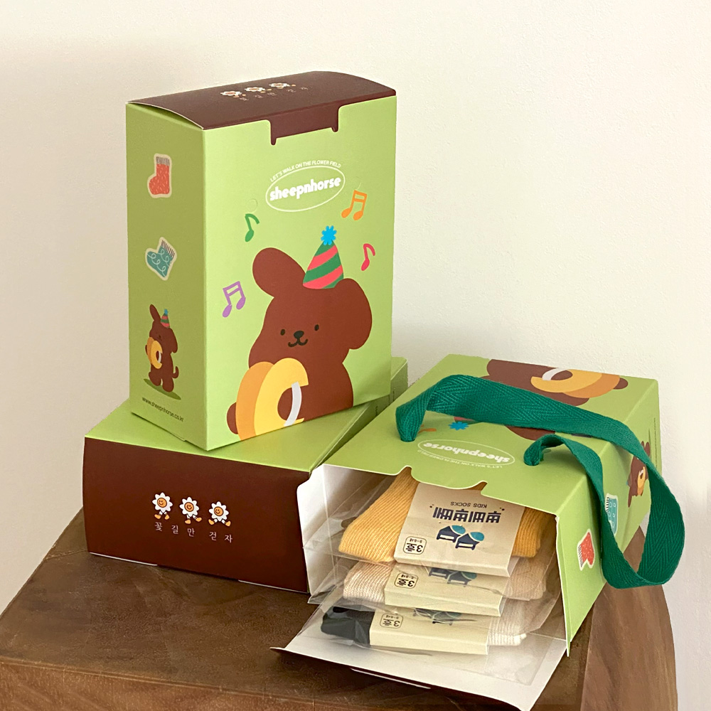 키즈양말 아동 주니어양말 3종 생일선물세트 답례품 제품 이미지