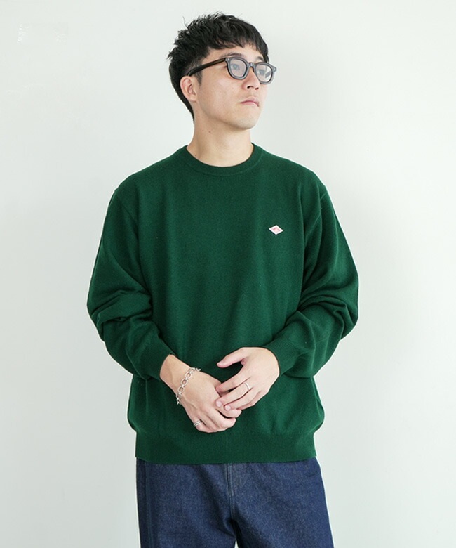 단톤 램스 울 크루넥 니트 풀오버 스웨터 남성 DT-D0028LMW 40 DK.GREEN - 상세 이미지 5