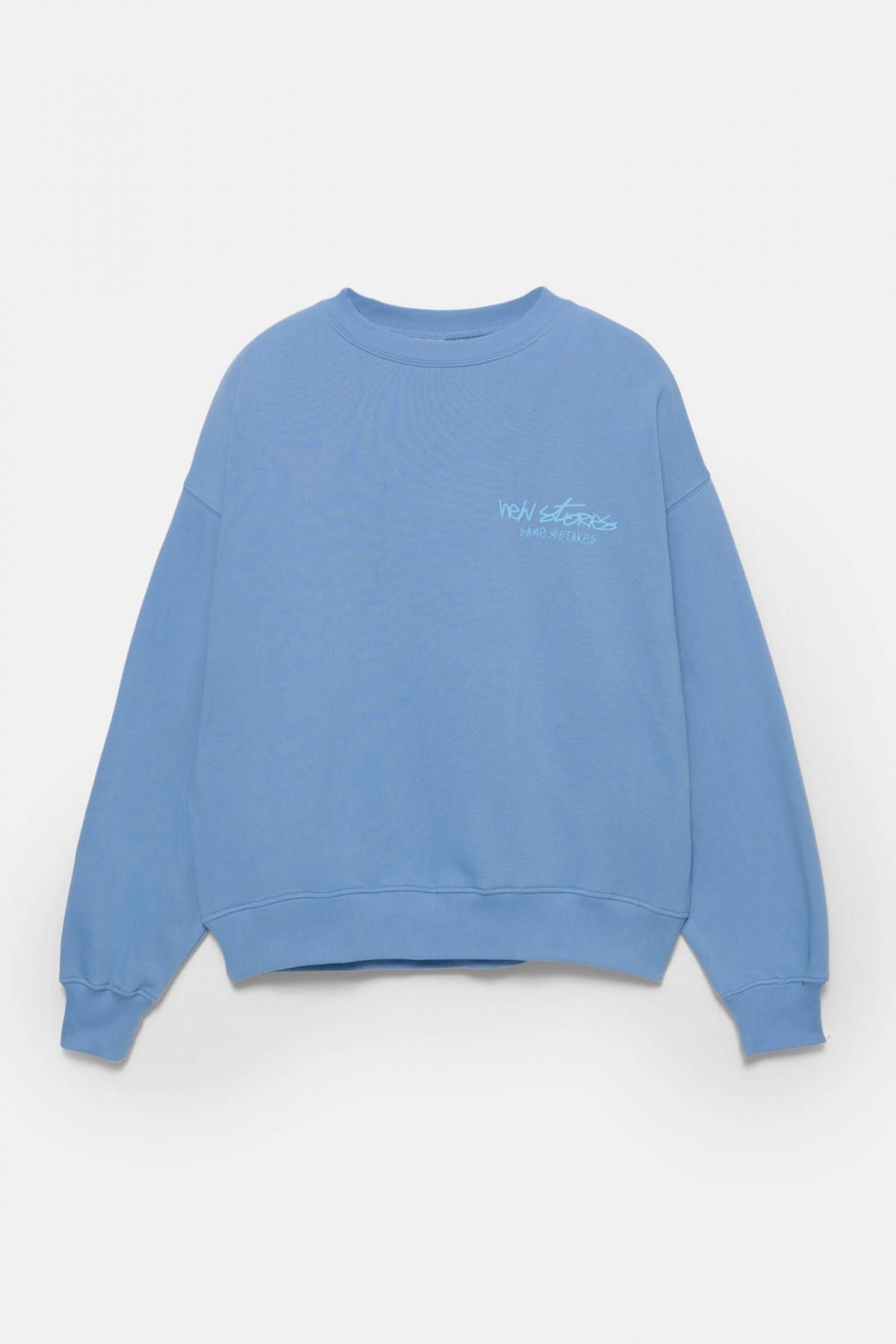 풀앤베어 텍스트 블루 크루넥 코튼 긴팔 맨투맨 7560/336 LAVENDER BLUE - 상품 이미지