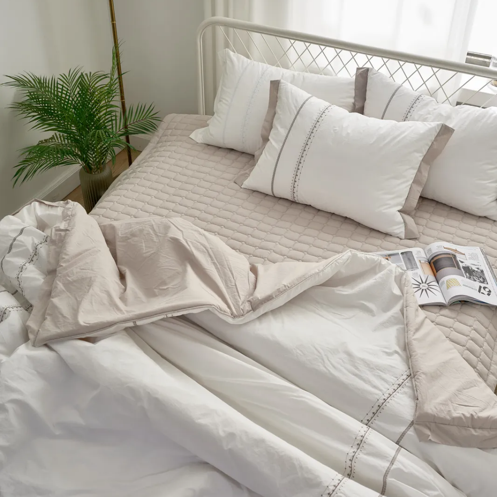 하루공간 고밀도면100% 호주산양모차렵이불 8온 이불패드 세트(SS,K) - 3가지색상