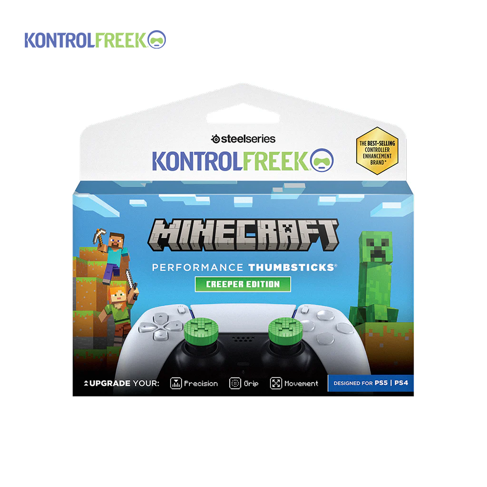 컨트롤프릭 Minecraft Creeper Kit 한정판 썸스틱 미끄럼방지 스틱커버 PS4/PS5 XBOX 듀얼센스 엣지 엑박패드 호환