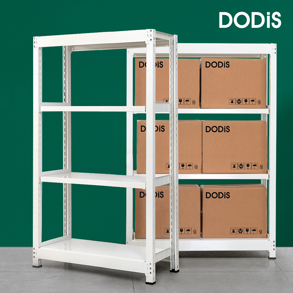 철제선반 중량랙 4단 조립식 앵글 무볼트 창고 선반 300kg 12004501800