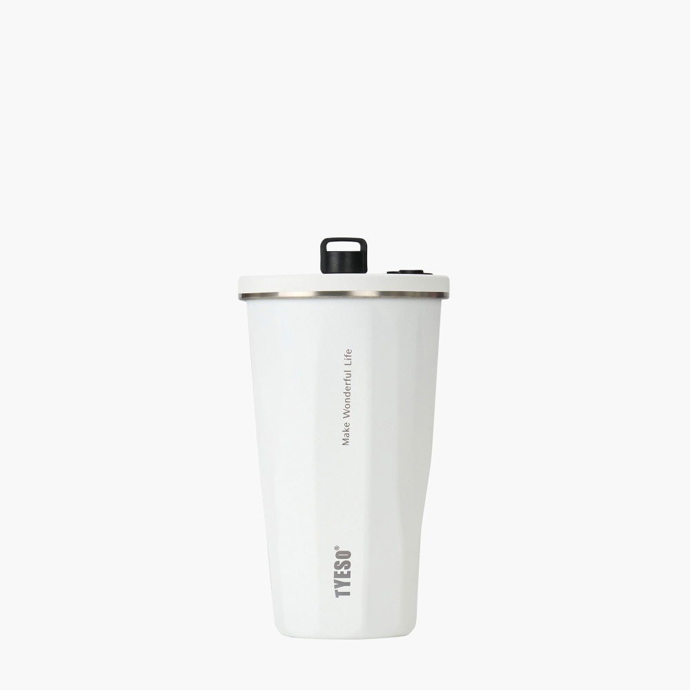 TYESO 스텐 텀블러 올스텐 대용량 텀블러 보냉 보온 빨대 직장인 운동 600ml, 화이트 - 상품 이미지