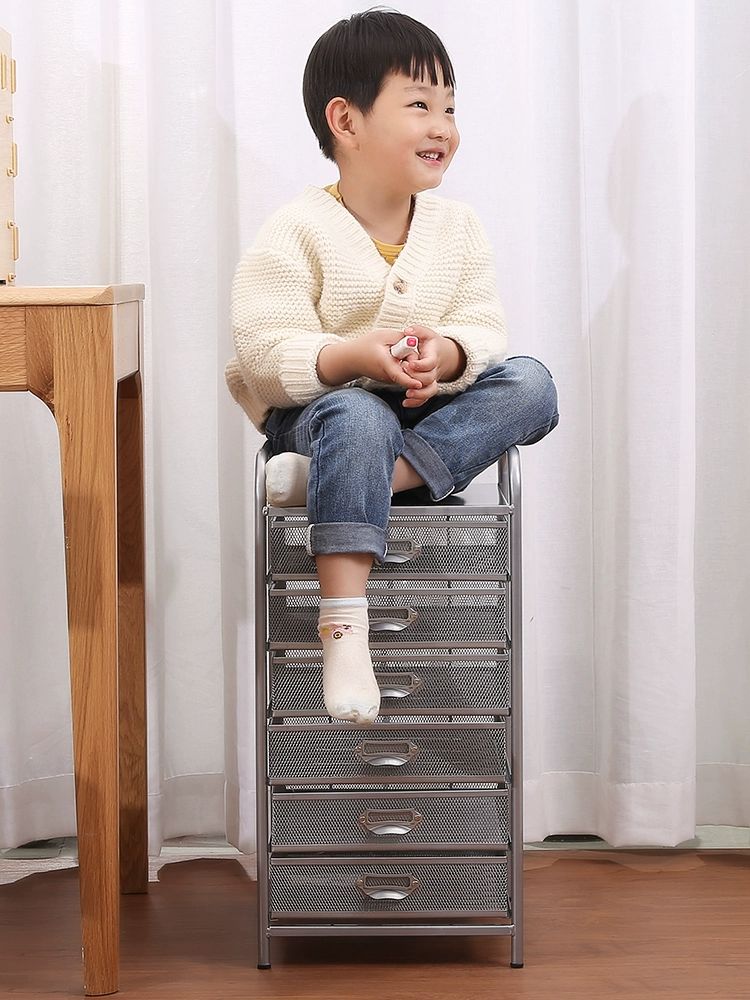 철제 서류 정리함 서랍 이동식 책상정리 꽂이 사무실 파일함 데스크탑 벽걸이 파일 선반 A4 5층 실버 - 상세 이미지 4