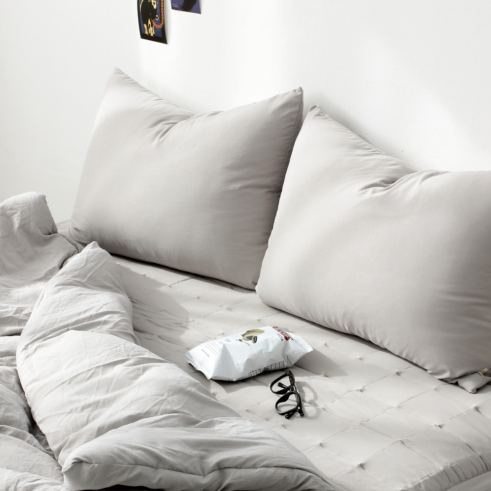 1+1  부드러운 아멜리 워싱 사계절 베개커버 2장 샌드브라운, 50x70cm