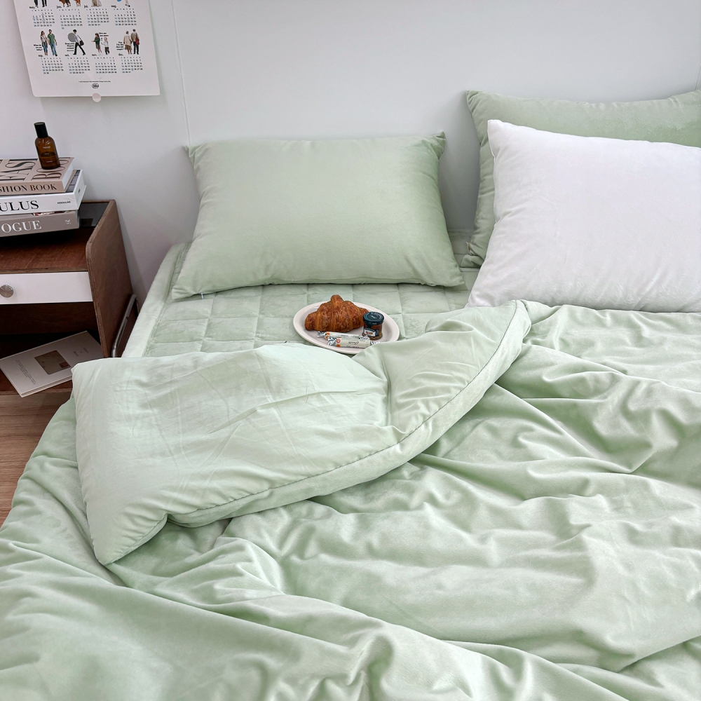 포근한 윈터테일 리버서블 워싱 밍크 겨울 극세사 옥수수솜 무봉제 차렵이불 페어리 라임, SS(슈퍼싱글)