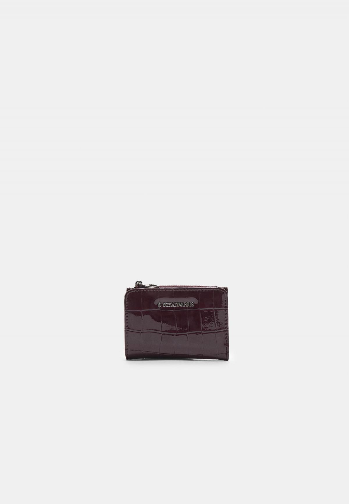 스트라디바리우스 크로커다일패턴 버건디 미니 반지갑 0561/912 BURGUNDY - 메인 이미지