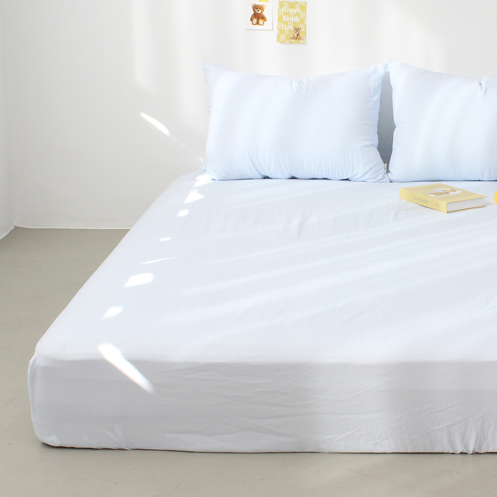 부드러운 아멜리 워싱 사계절 매트리스커버 캐시미어 블루, Q(퀸)