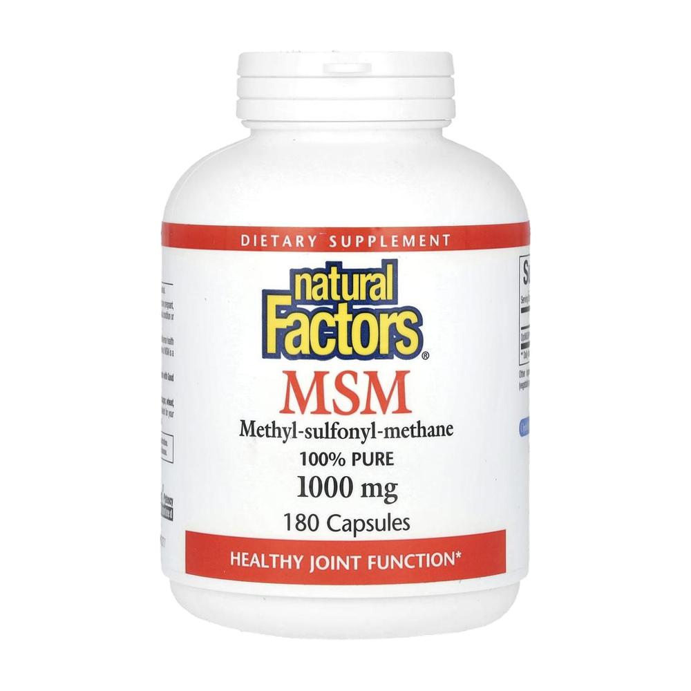 네츄럴팩터 MSM OptiMSM 1000mg 캡슐 엠에스엠 식이유황 180정 - 상품 이미지