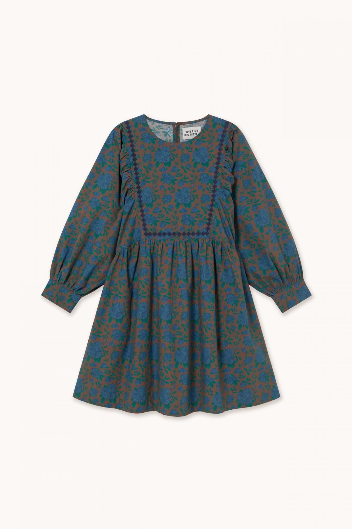 타이니코튼 로맨틱 플라워퍼프 다크브라운 미니 원피스 AW25-639M05 ONE COLOR - 상품 이미지