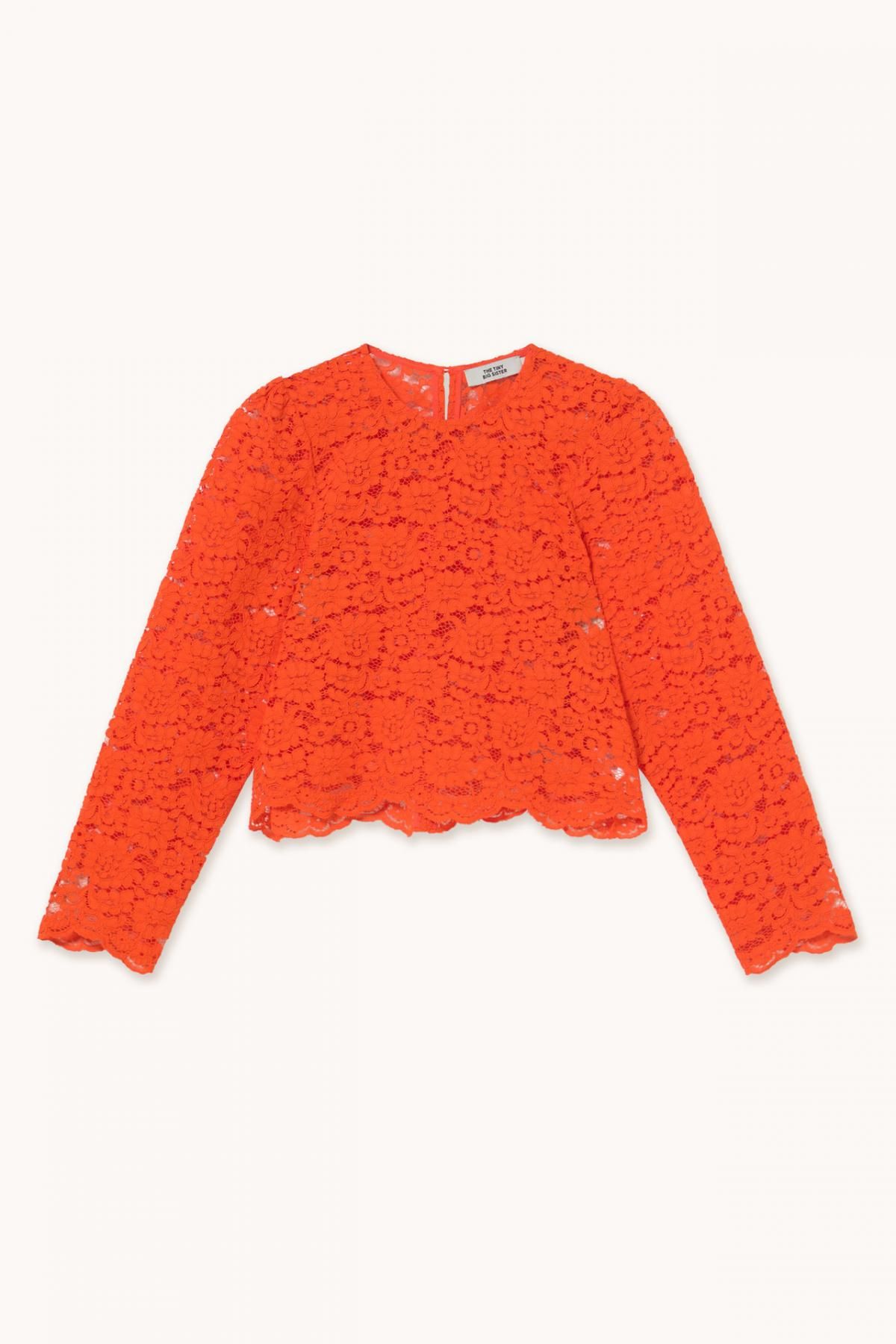 타이니코튼 썸머 레드 레이스 크롭 블라우스 AW25-602J08 SUMMER RED - 메인 이미지