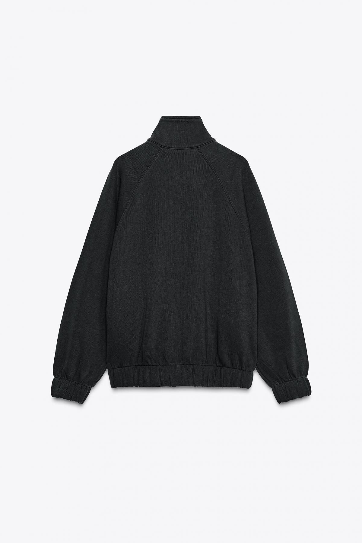 자라 테크니컬 하이넥 집업 스웨트셔츠 3199/153 CHARCOAL - 상세 이미지 5