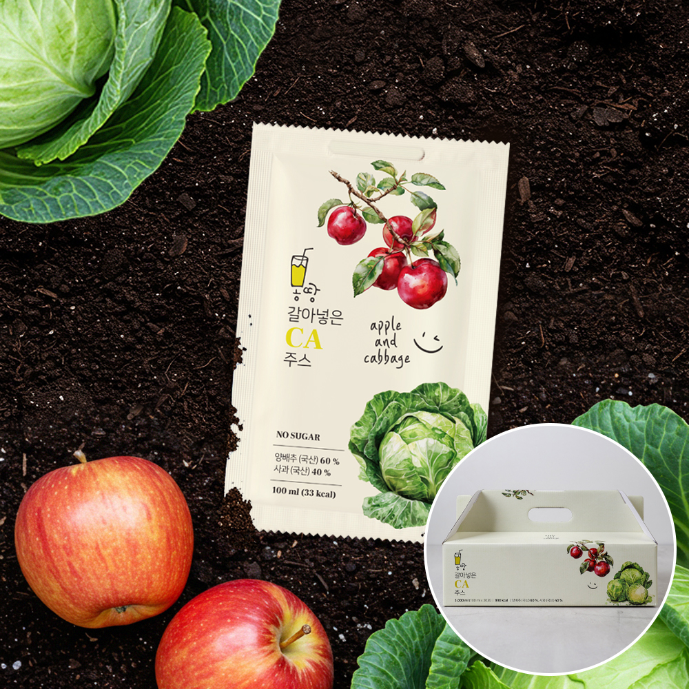 몽땅 갈아 넣은 CA 주스 100ml 30포 양배추 사과 클랜즈 주스