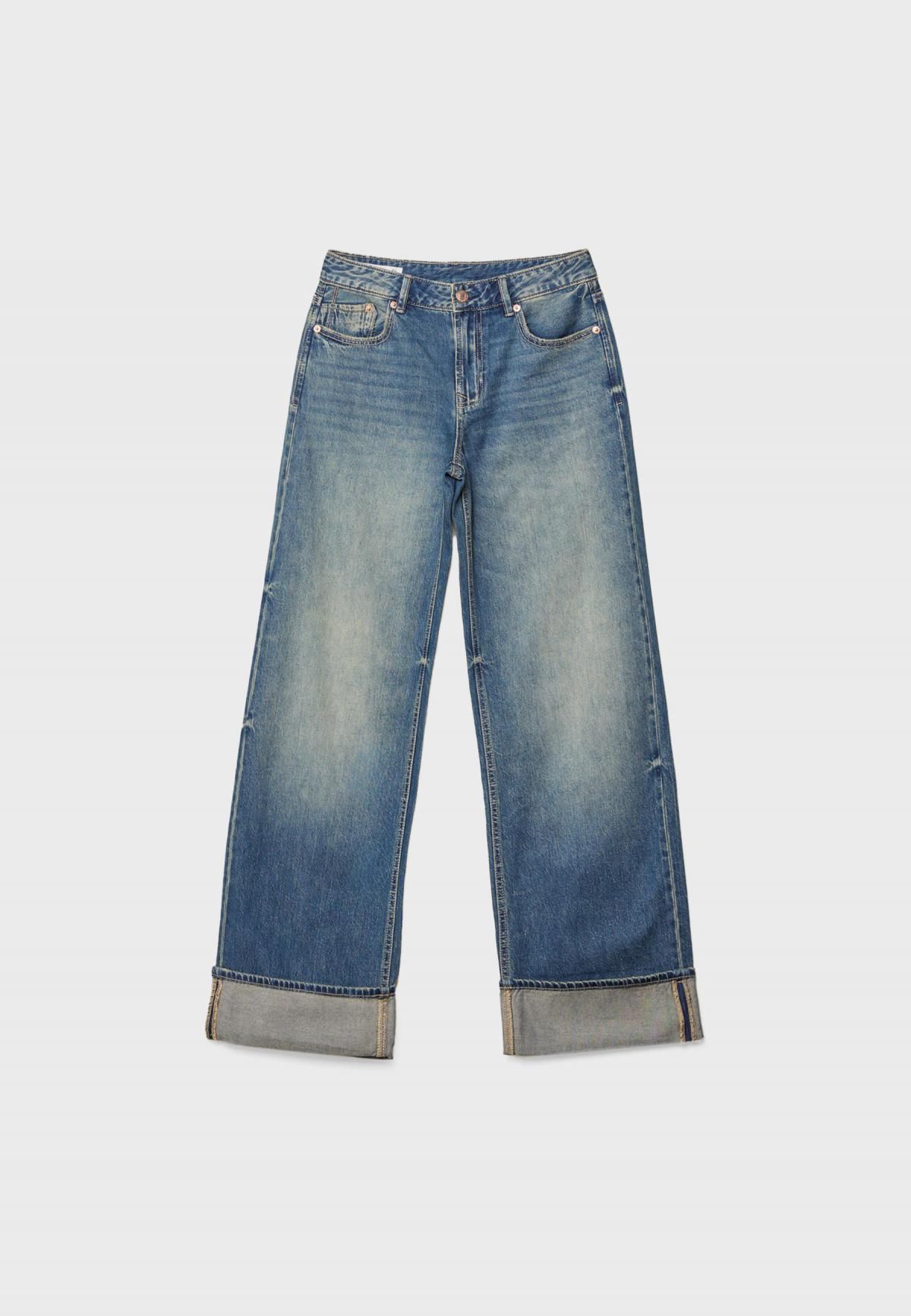 스트라디바리우스 로우라이즈 와이드핏 데님 청바지 1441/899 MEDIUM BLUE DENIM - 상세 이미지 3