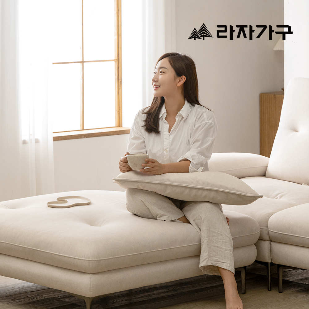 라자가구 제이드 조야 패브릭 스윙 소파 푹신한 모듈 거실 기능성 쇼파 스툴미포함, 아이보리, 4인용