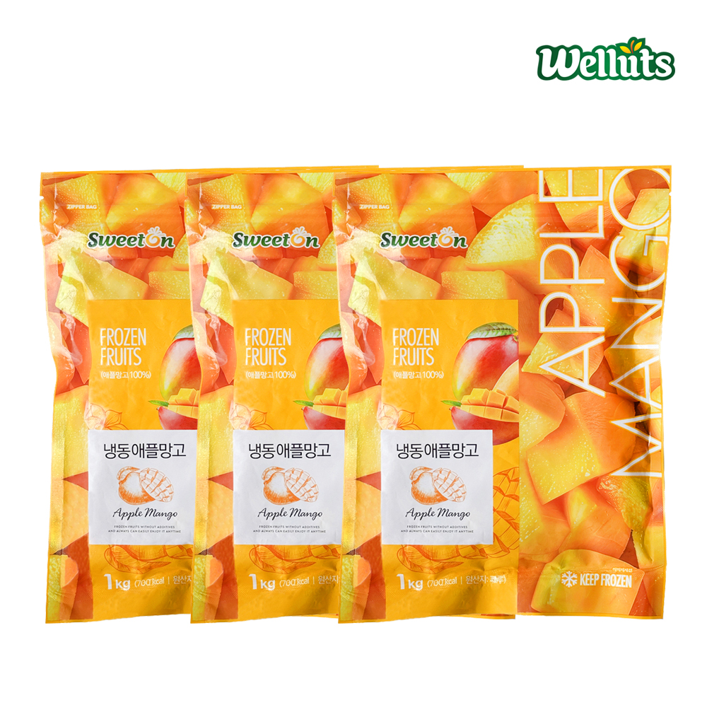 스위트온 페루산 냉동 애플망고 다이스 1kg, 3개 - 상품 이미지