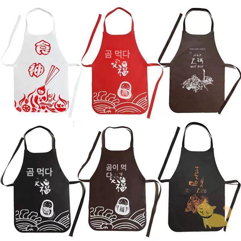 성인 무지 식당 손님용앞치마 앞치마 방수 원피스형 두꺼운 위생 부직포 손님용 핸드메이드 검은색 10개 두꺼워지지 않음 - 상세 이미지 2