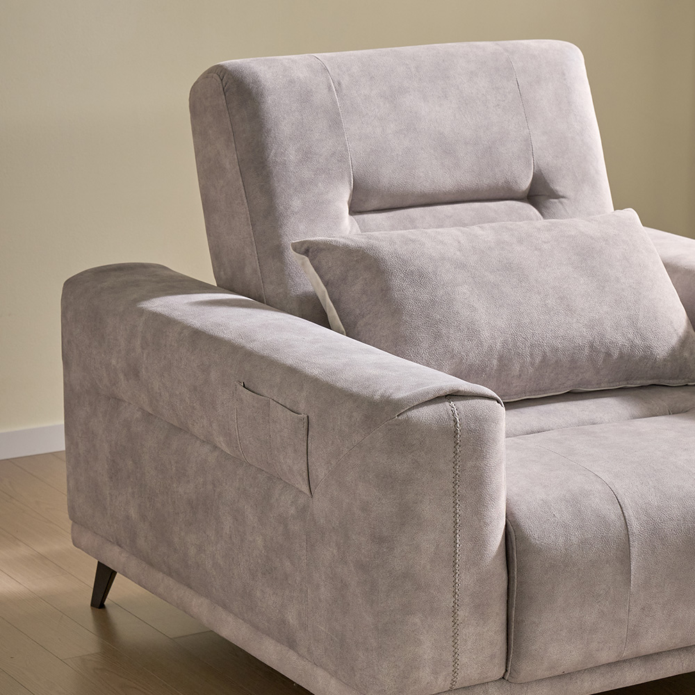 스코나 더스빌 아쿠아텍스 패브릭 모션 슬라이딩 무빙 침대 1인 리클라이너 소파