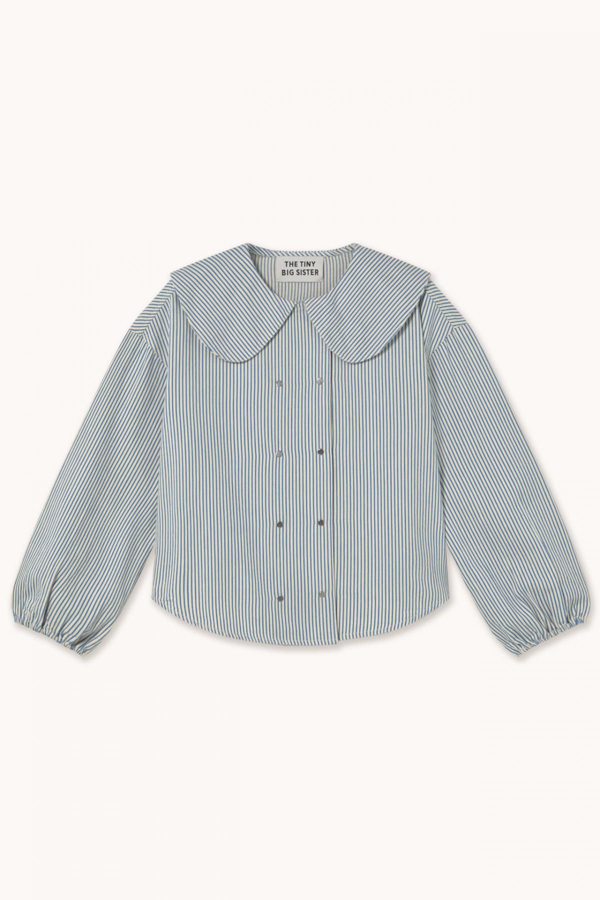 타이니코튼 라이트 크림 스톤 스트라이프 빅카라 셔츠 AW25-661S49 ONE COLOR - 메인 이미지