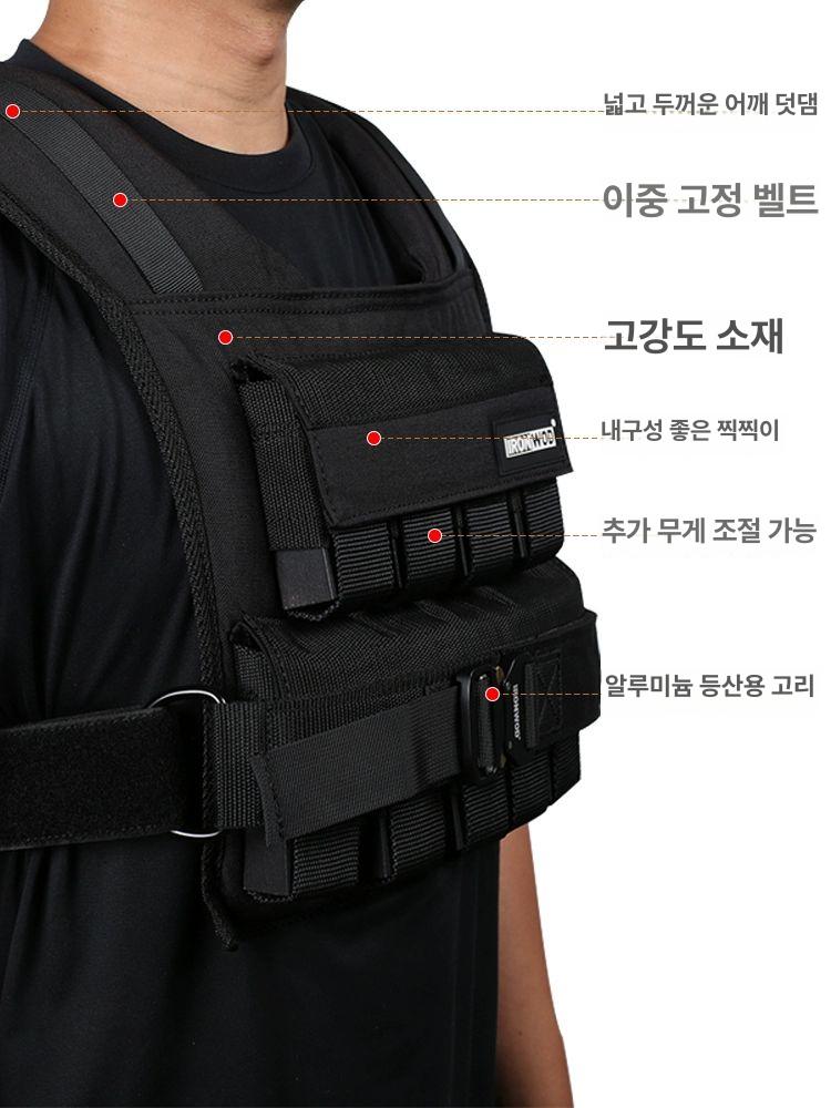 솔비에 러킹 중량조끼 피트니스 러닝 웨이트조끼 근력훈련 스포츠 신형 16kg 레드 - 상세 이미지 5