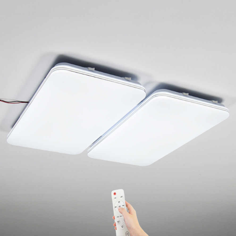 리모컨거실등 슬림 사각 LED 아파트 거실 조명 등 150W, 주광색,주백색,전구색 - 상품 이미지