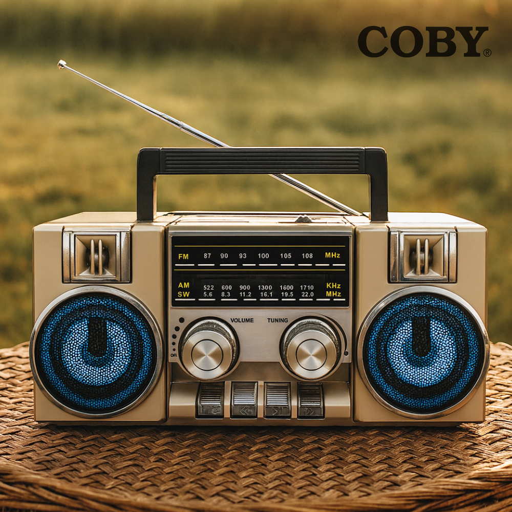COBY CRF-55B 레트로 블루투스 라디오 스피커 FM AM SW 고음질 카세트 감성 - 상품 이미지
