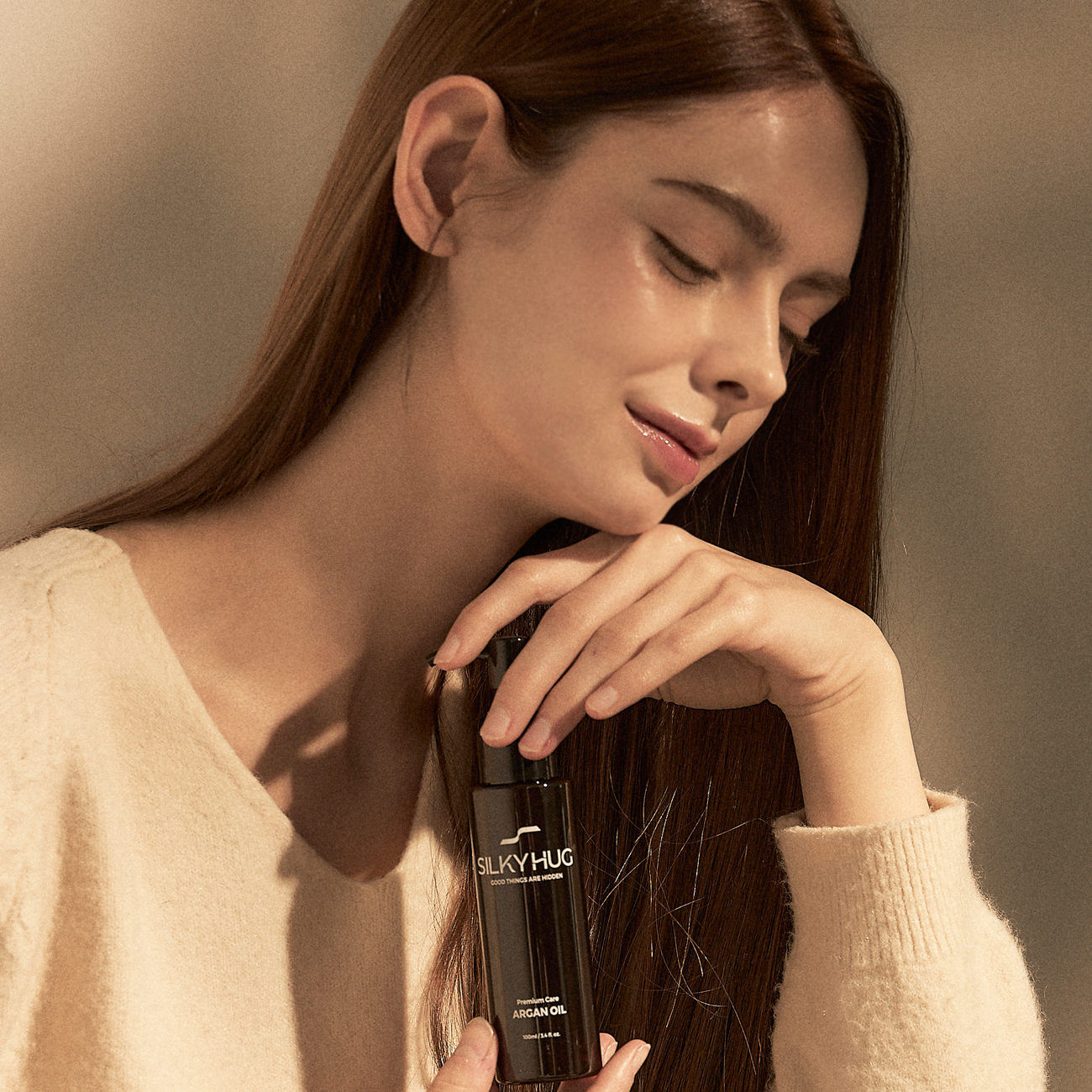 실키허그 고보습 유기농 아르간 오일 헤어 에센스 세럼 100ml 영양 정전기 앰플 여행용용기 구성품