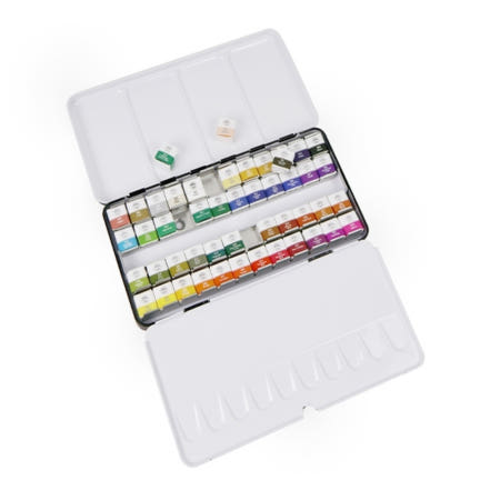 고체물감 48색 틴케이스 파레트세트 고체물감팔레트