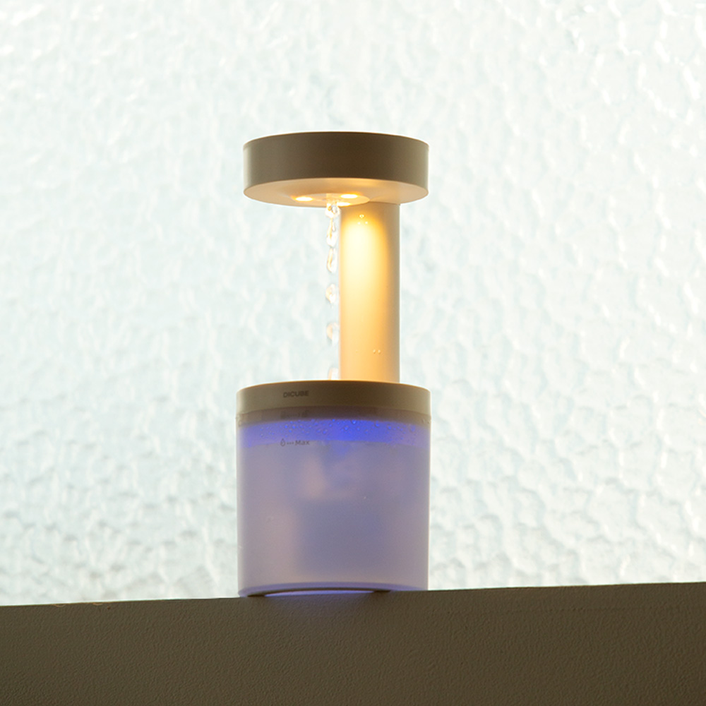 거꾸로 물멍 가습기 사무실 탁상용 미니 가습기 무중력 무드등 고양이