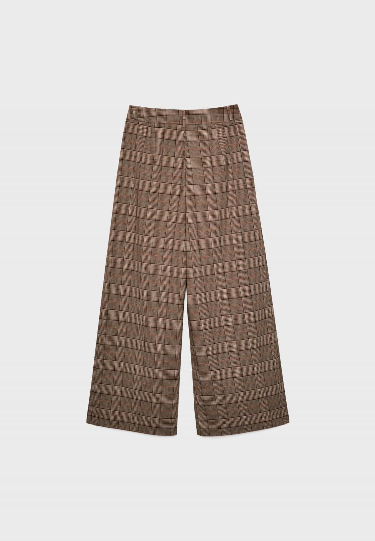 스트라디바리우스 테크니컬 체크 와이드 스마트 팬츠 4551/910 BEIGE 이미지 7
