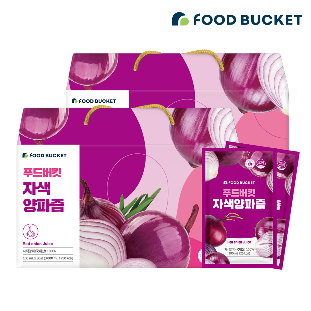 푸드버킷 물없이 통째로 착즙한 자색양파즙 30포, 2개 - 메인 이미지