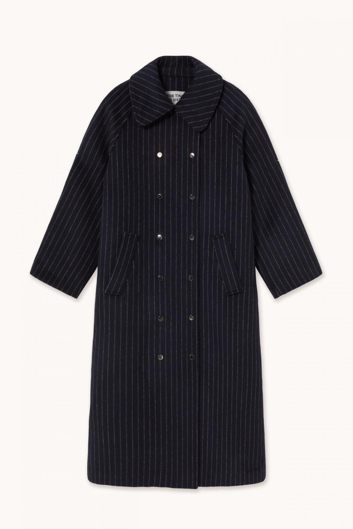 타이니코튼 네이비 클래식 스트라이프 롱코트 AW25-809107 ONE COLOR - 메인 이미지