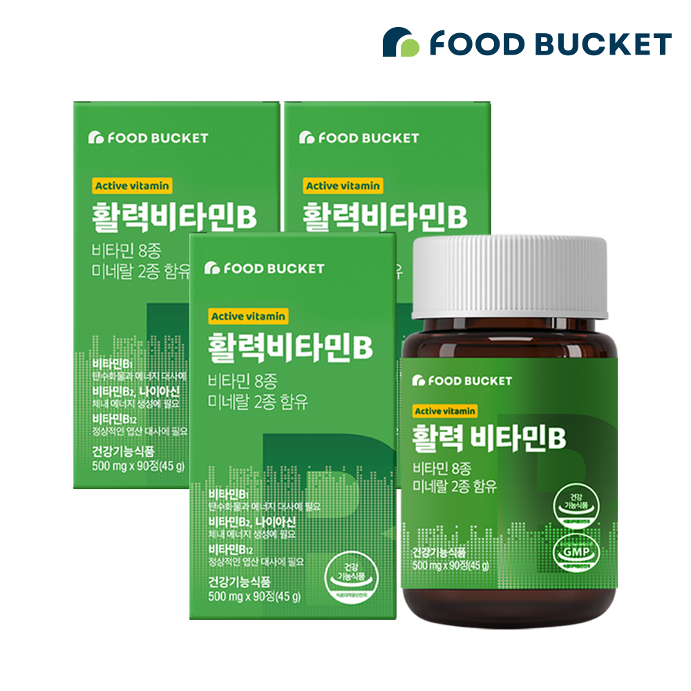 푸드버킷 비오틴 활력 비타민B 90정, 3개 - 메인 이미지