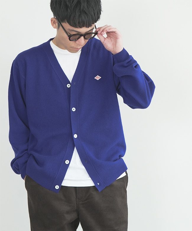 단톤 램스 울 브이넥 니트 가디건 남성 DT-D0030LMW 40 BLUE - 상세 이미지 4