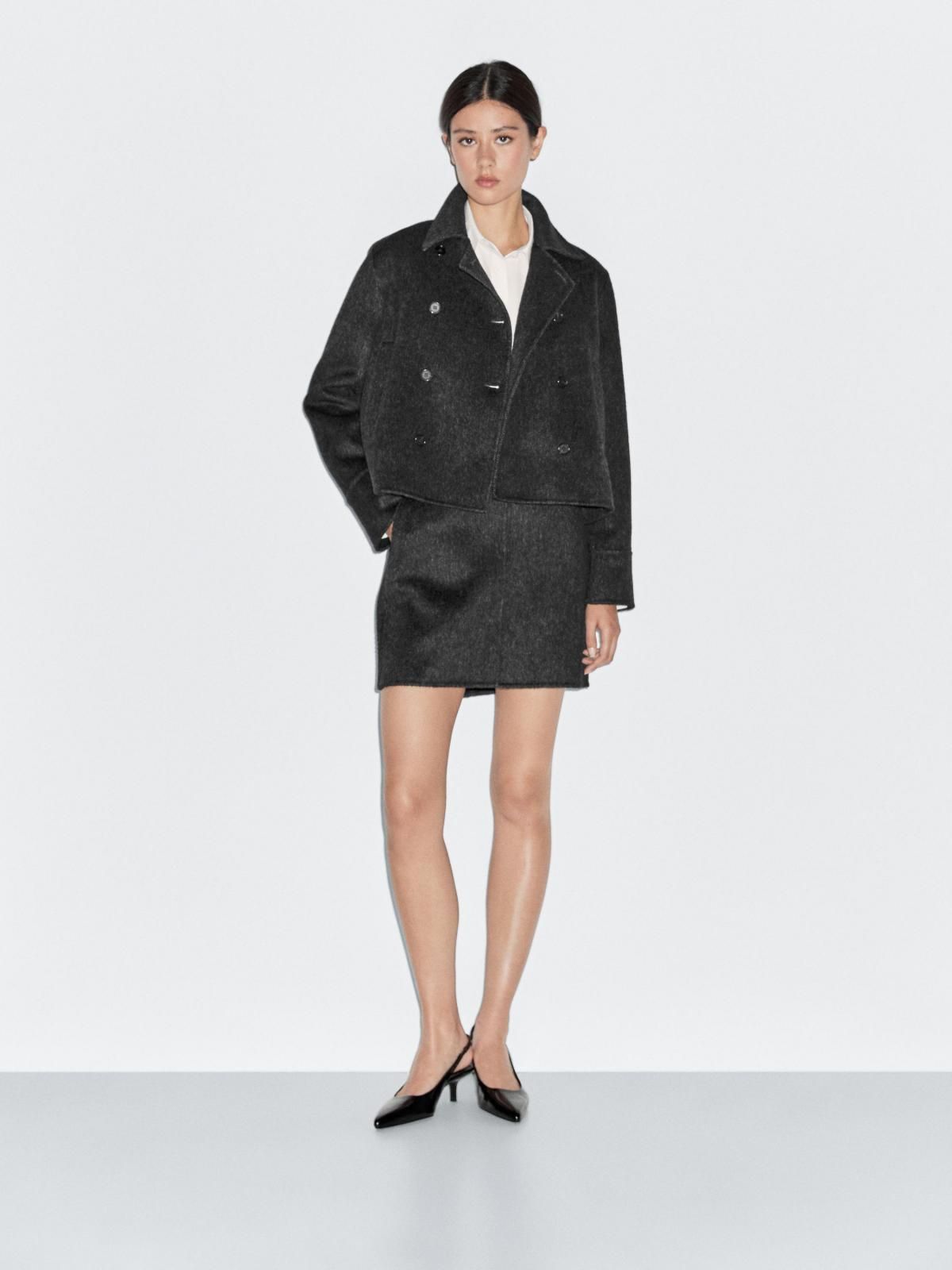 마시모두띠 테크니컬 숏 더블버튼 퍼 코트 6422/972 DARK GREY - 상세 이미지 4
