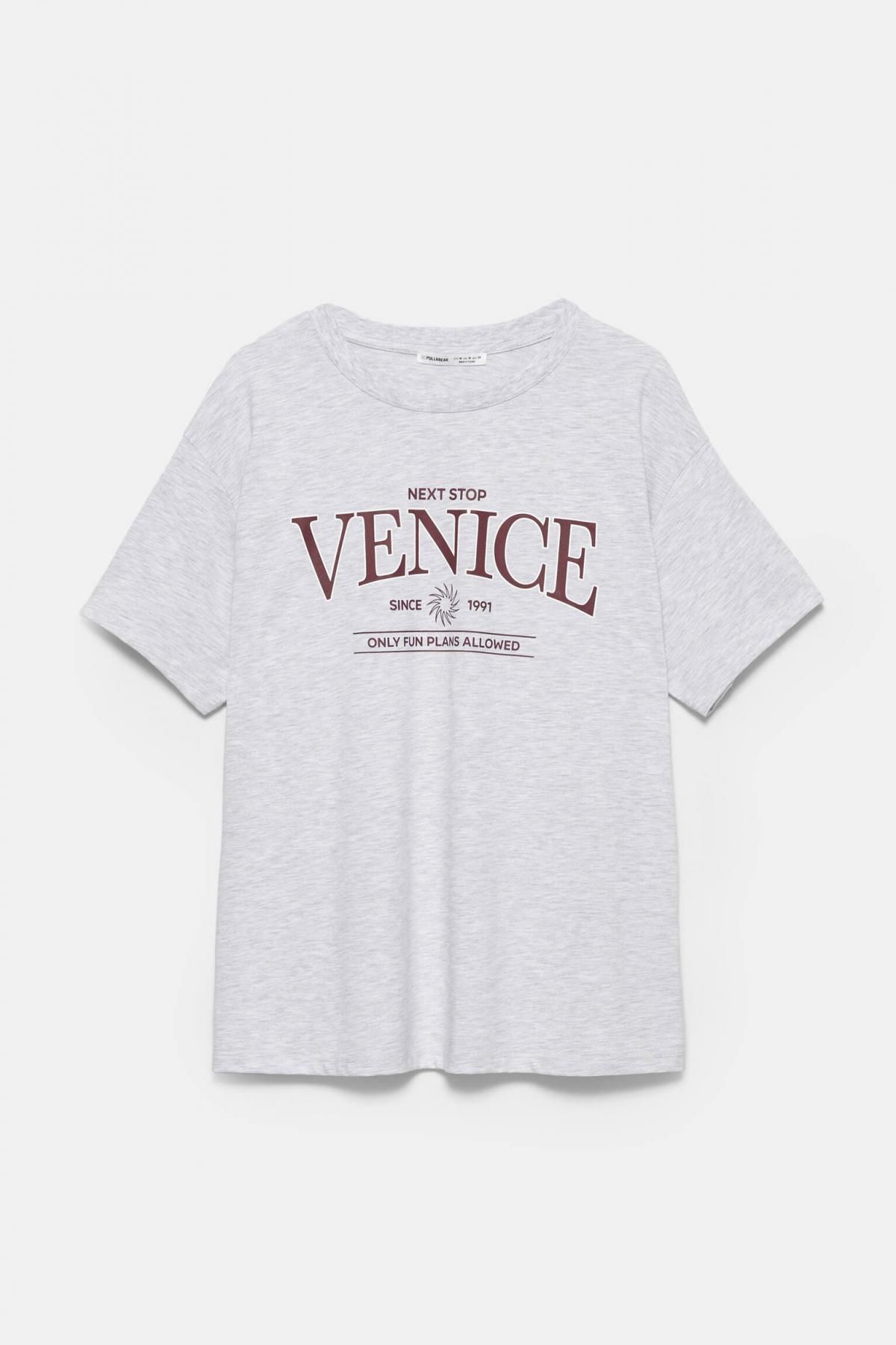 풀앤베어 코튼 블렌드 라운드넥 베이직 그래픽 반팔 티셔츠 7152/391 GREY MARL - 상품 이미지