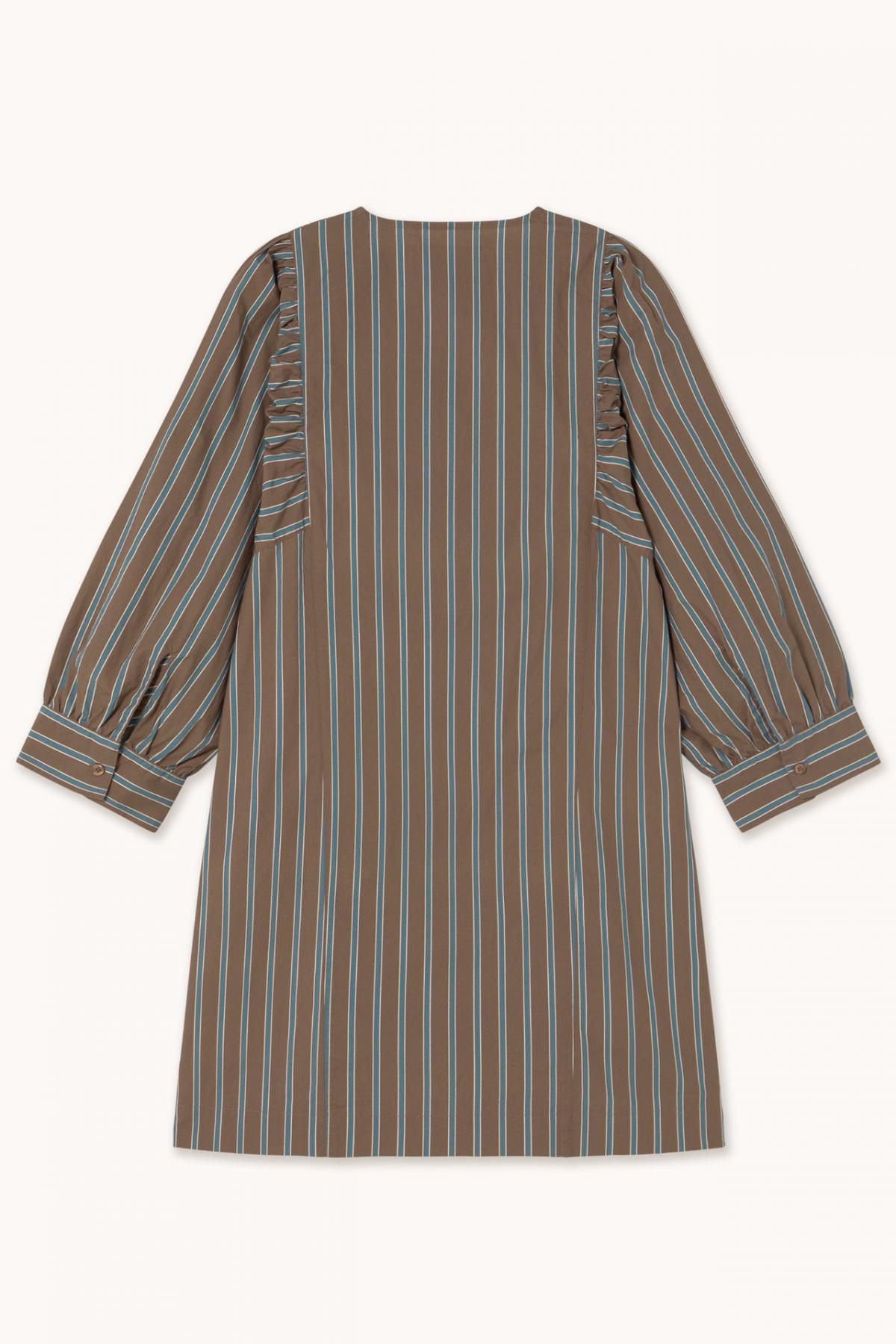 타이니코튼 모카 스트라이프 루즈핏 미니 원피스 AW25-633S37 ONE COLOR