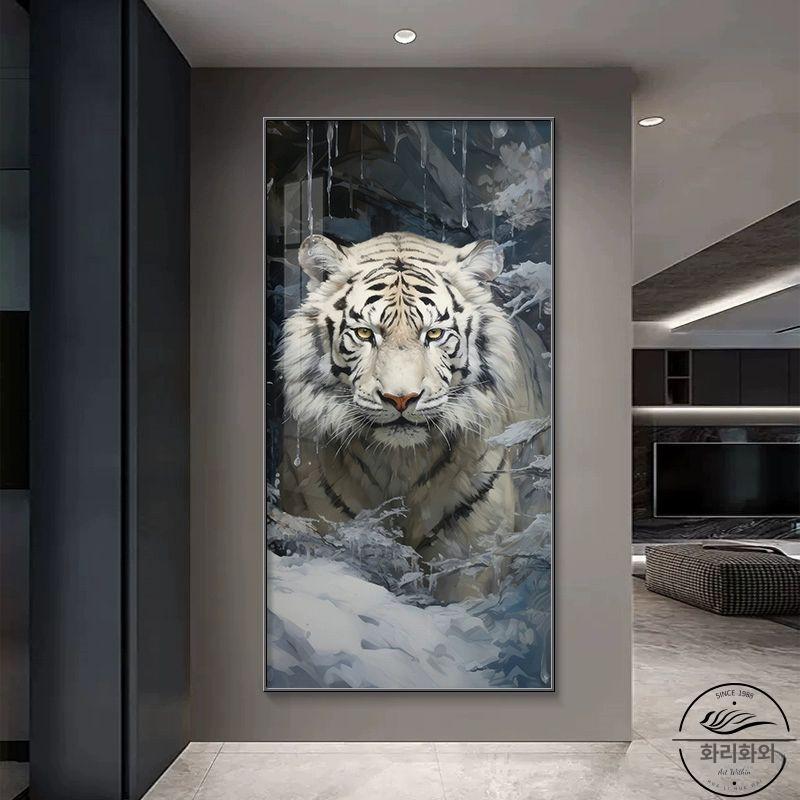 호랑이액자 LED 1400 꾸밈 좋은기운의호랑이그림 조명액자 HL068-A-A 질감 패브릭 표면 무광감 90x180cm - 상세 이미지 5