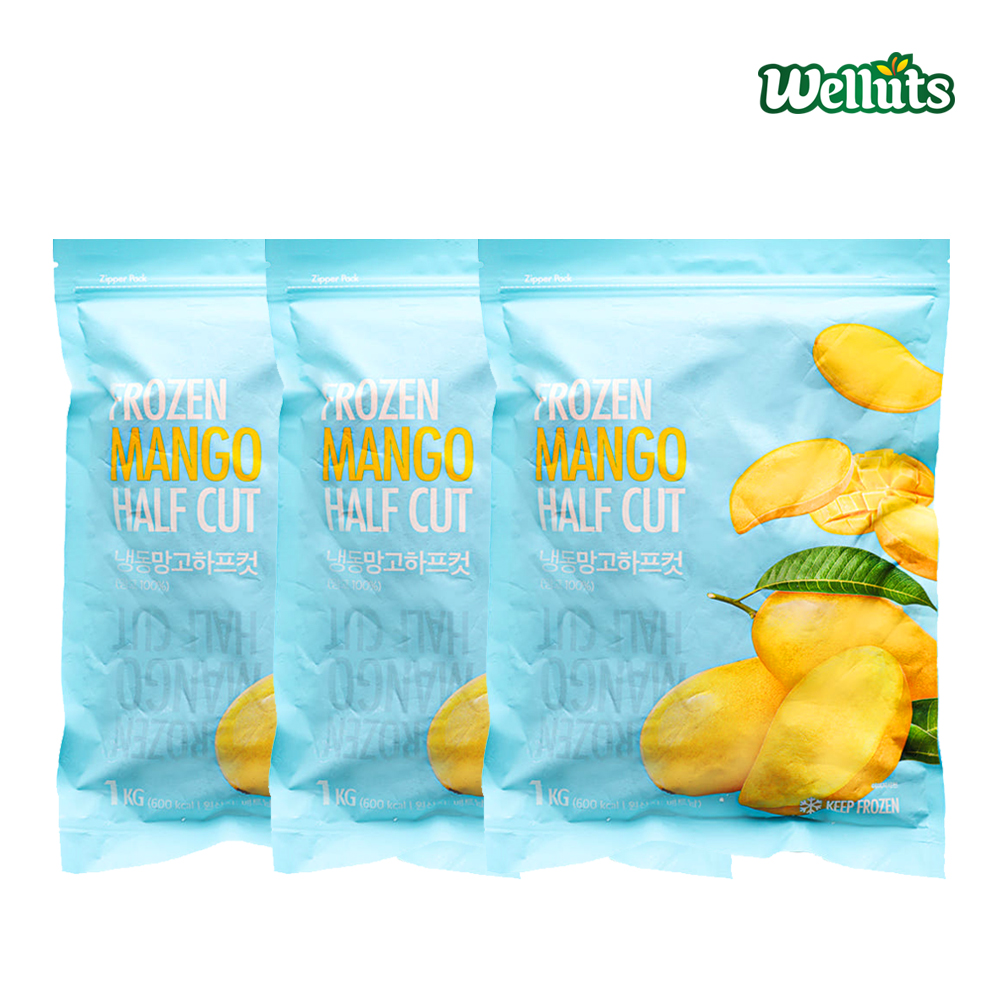 웰루츠 냉동 망고 하프컷 1kg, 3개 - 상품 이미지