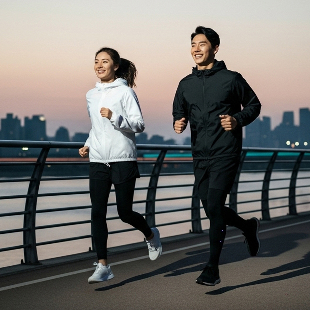 남자 커플 러닝 얇은 가을 여름 바람막이
