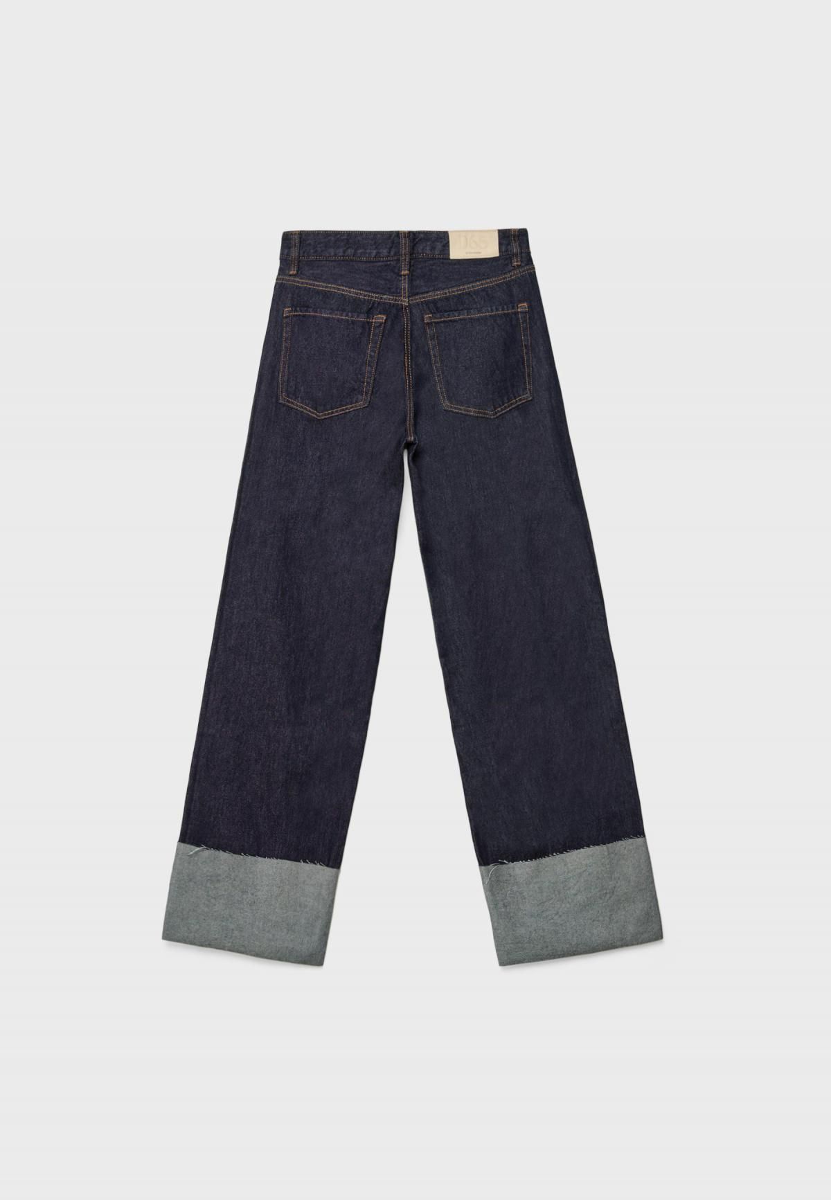스트라디바리우스 트렌디 데님 스트레이트 턴업 청바지 4865/307 RINSE BLUE DENIM - 상세 이미지 2