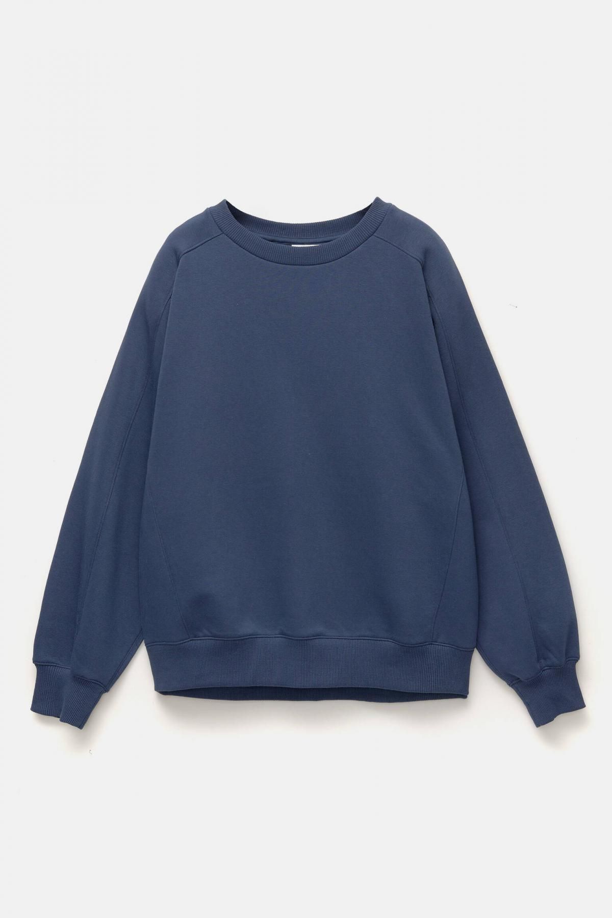 풀앤베어 오버사이즈 베이직 라운드넥 맨투맨 7560/306 NAVY - 상품 이미지