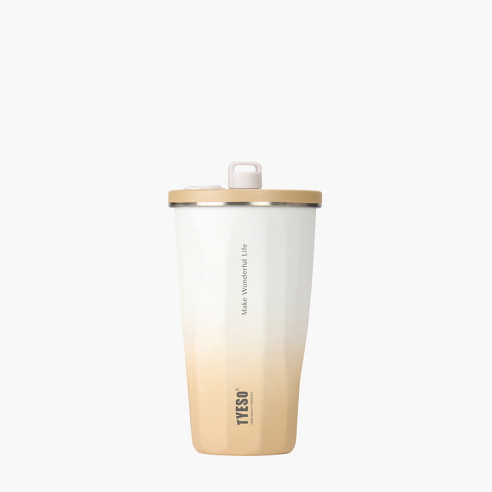 TYESO 스텐 텀블러 올스텐 대용량 텀블러 보냉 보온 빨대 직장인 운동 600ml, 골덴샌드 - 상품 이미지