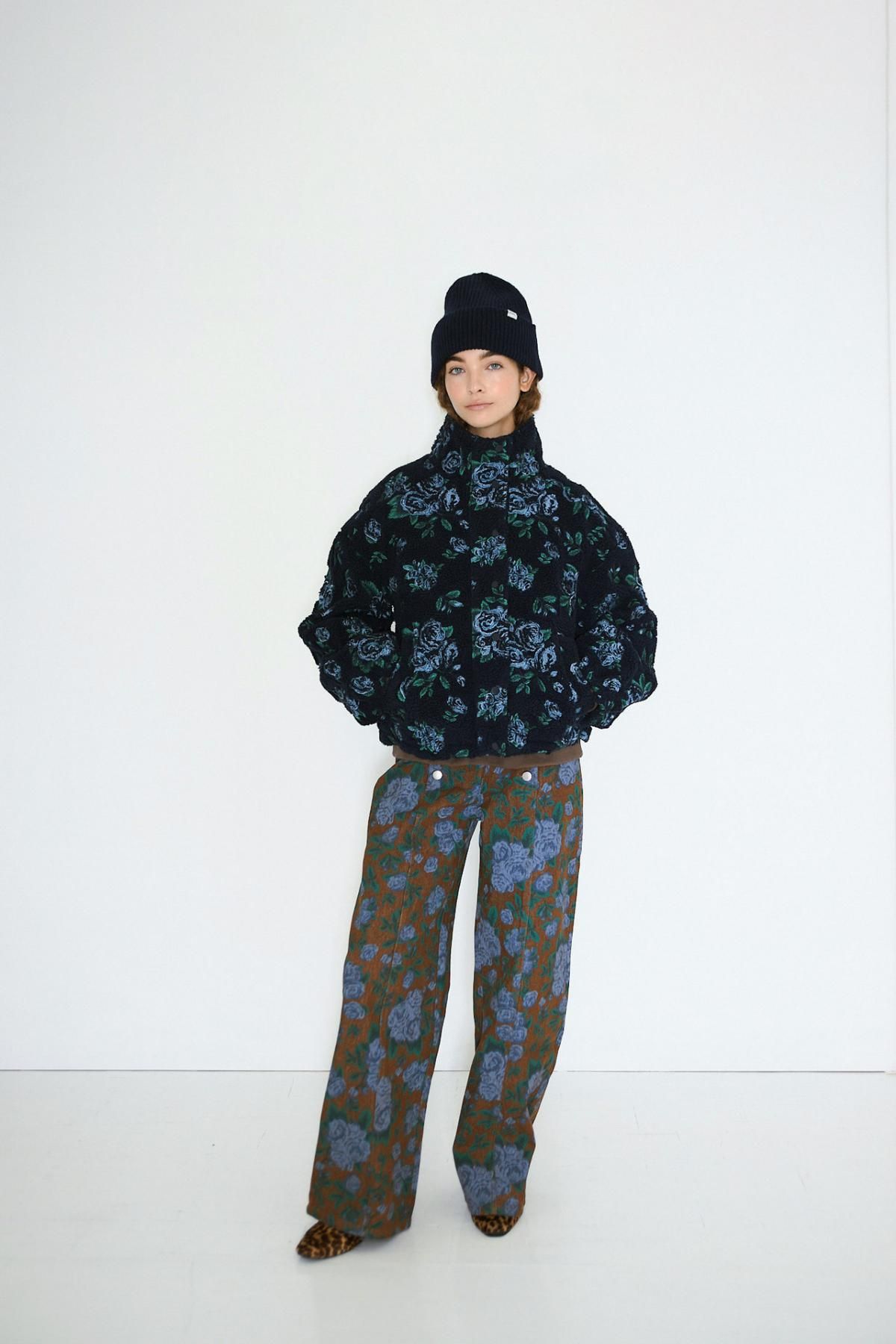 타이니코튼 네이비 플라워 패턴 플리스 자켓 AW25-766107 NAVY - 상세 이미지 5