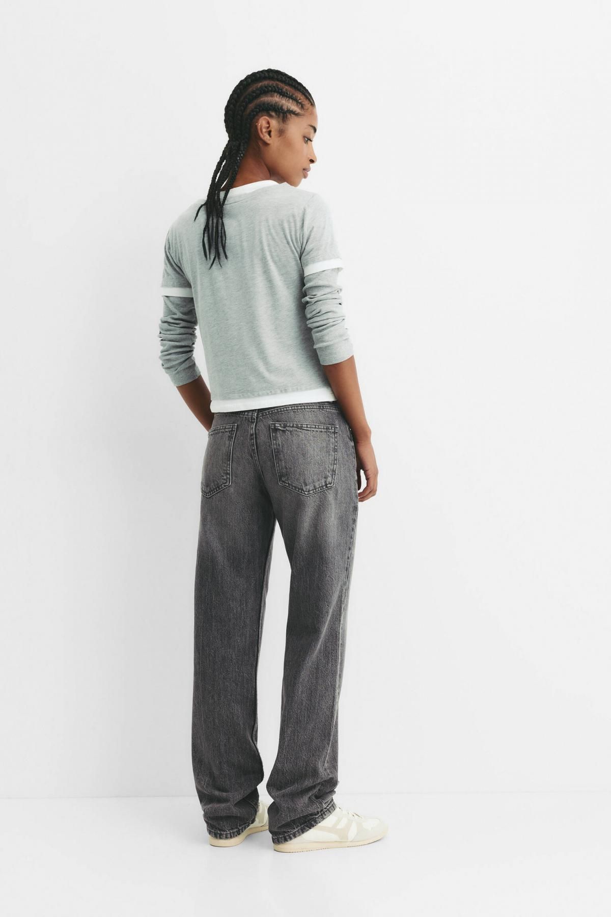 풀앤베어 빈티지 데님 미드웨이스트 스트레이트핏 청바지 3687/375 ANTHRACITE GREY - 상세 이미지 5