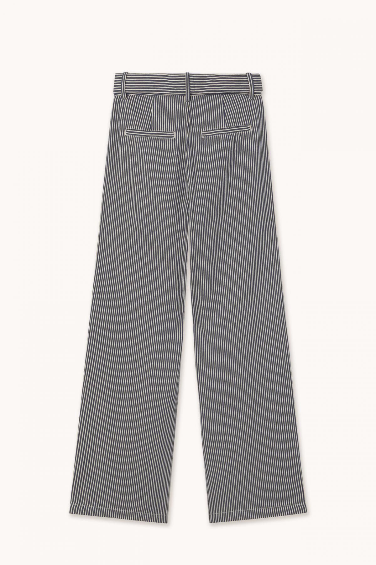 타이니코튼 스트라이프 릴렉스핏 벨트 와이드 팬츠 AW25-657L16 LIGHT NAVY - 상세 이미지 2