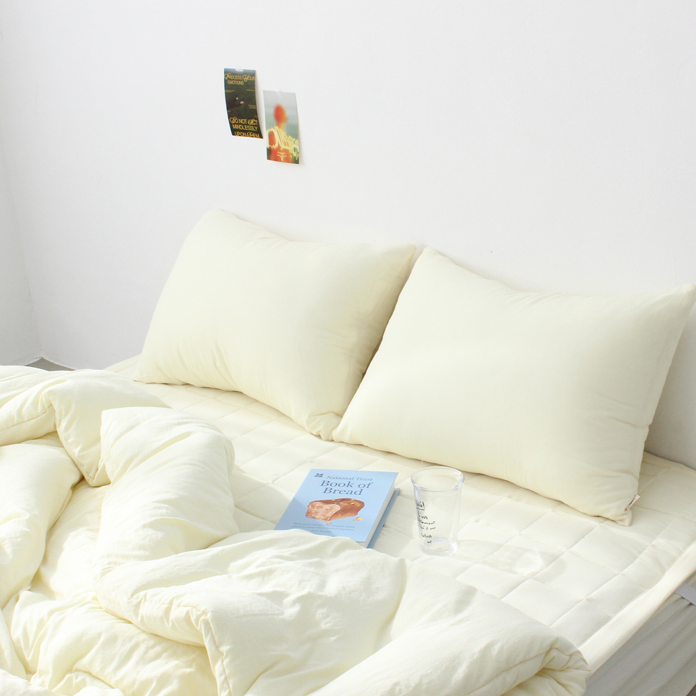 1+1  부드러운 아멜리 워싱 사계절 베개커버 2장 레몬에이드, 50x70cm