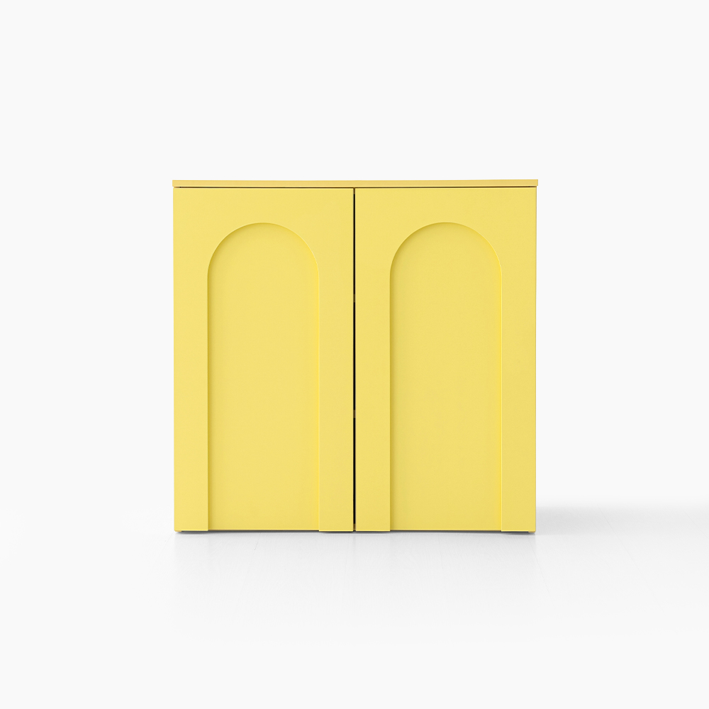 피크 2문 낮은수납장 아치형 800X410X780MM, 2단, 옐로우 2211.0212 - 메인 이미지