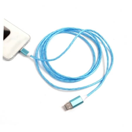 LED 발광 C타입 고속 충전케이블 2M 블루 핸드폰케이블 고속충전